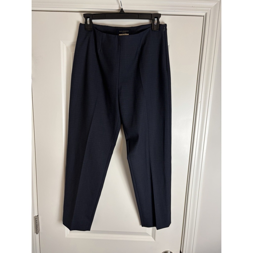 Piazza Sempione Women's Blue Audrey Pants Made In Italy, Size US 6